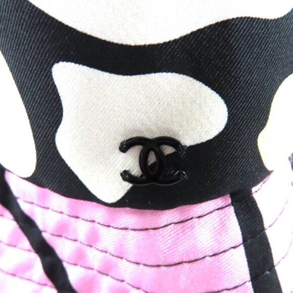 Chanel Silk CC Logo Plate Camellia Allover Pattern Hat Multi main image 6